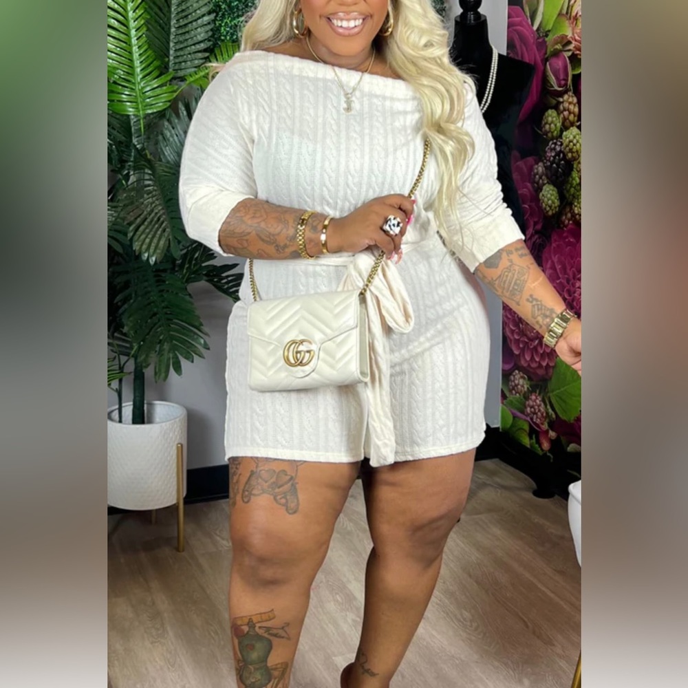 Jaquard Chic Romper- Plus Size - Picture 5 of 5